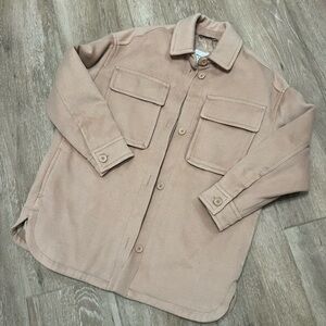 Abercrombie and Fitch Cream Lined Shacket